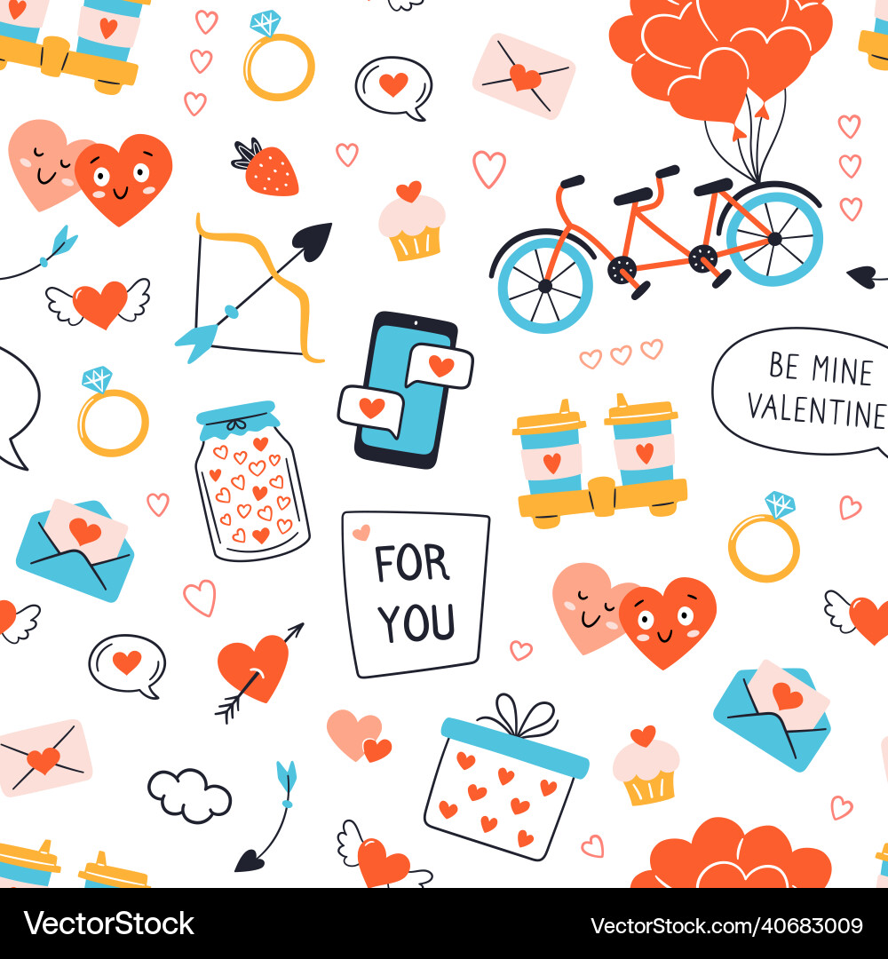 Valentines day texture seamless pattern Royalty Free Vector