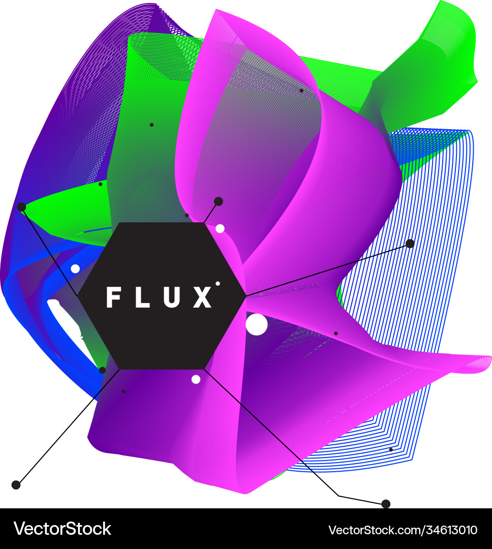 3d colorful wave background dynamic flux effect 3d colorful wave background dynamic flux effect Vector Image
