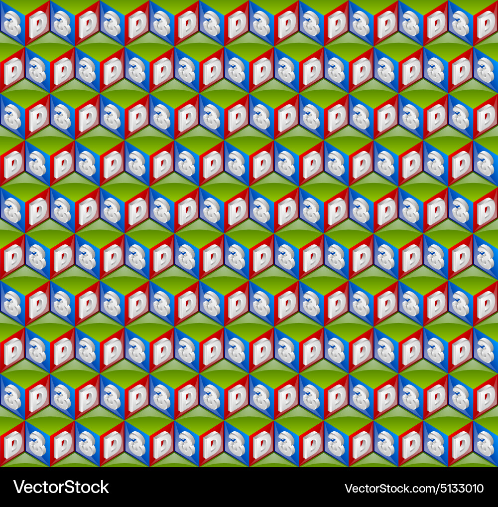 3d cube pattern vector image