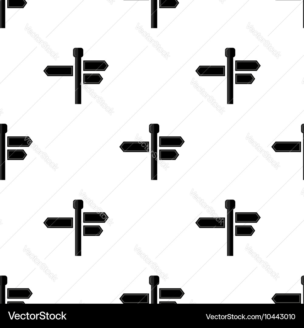 Black signpost arrows seamless pattern Vector Image