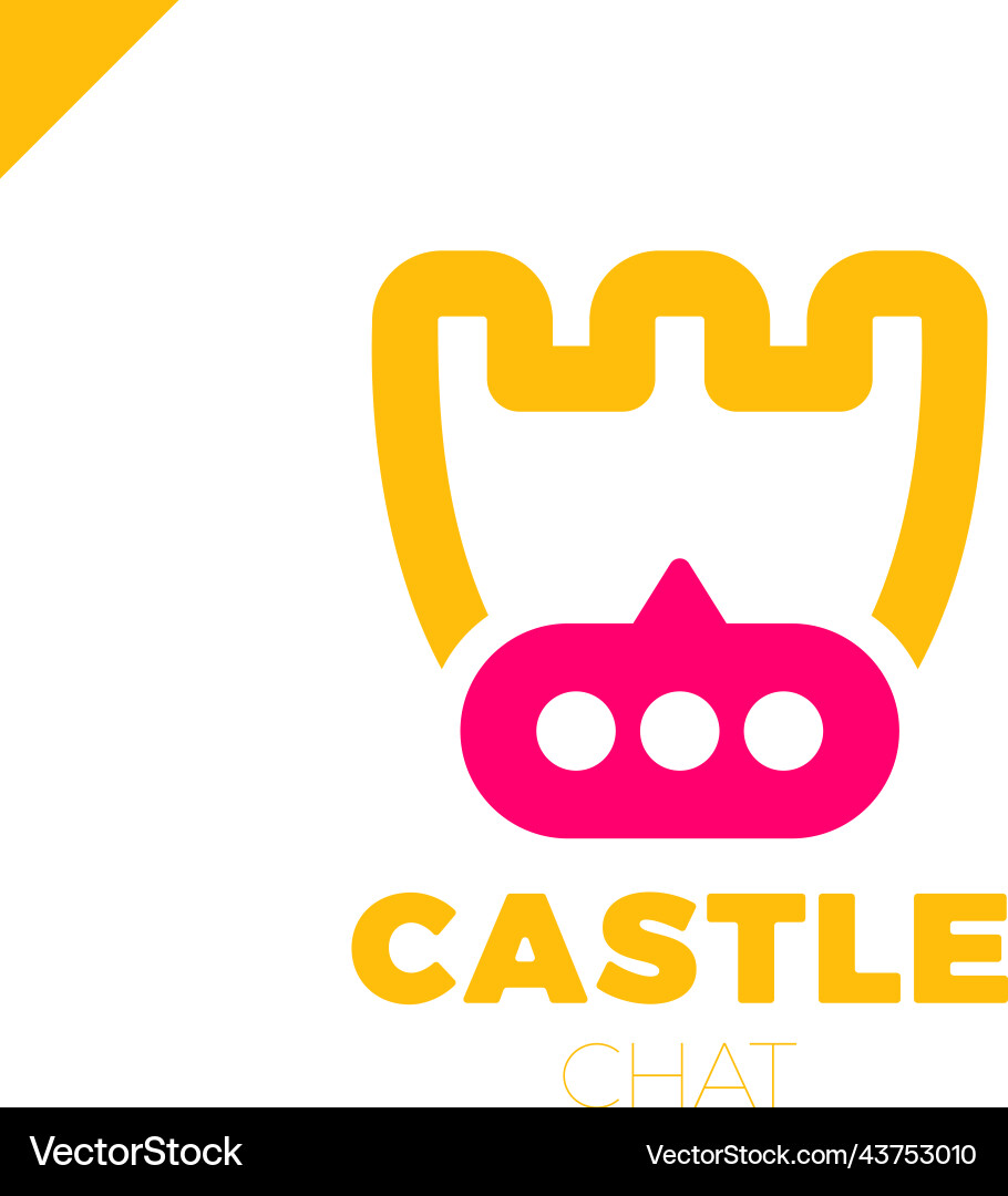 Castle shield simple minimalist logotype secure vector image