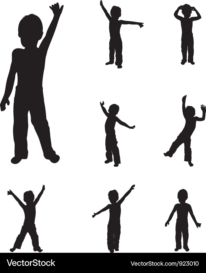 Child Silhouette Dancing vector image