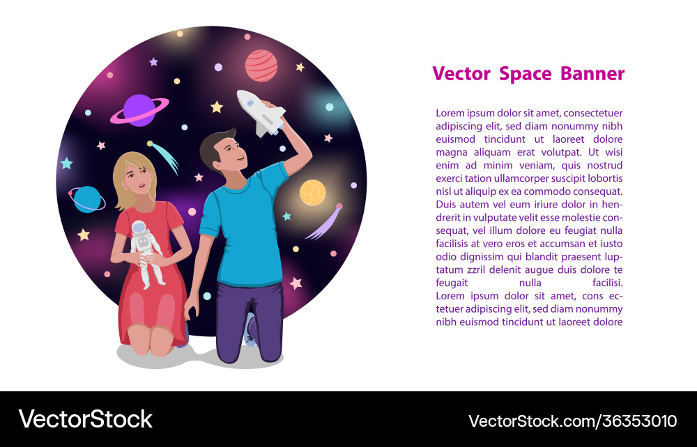 Children play astronauts and dream space travel Children play astronauts and dream space travel vector image