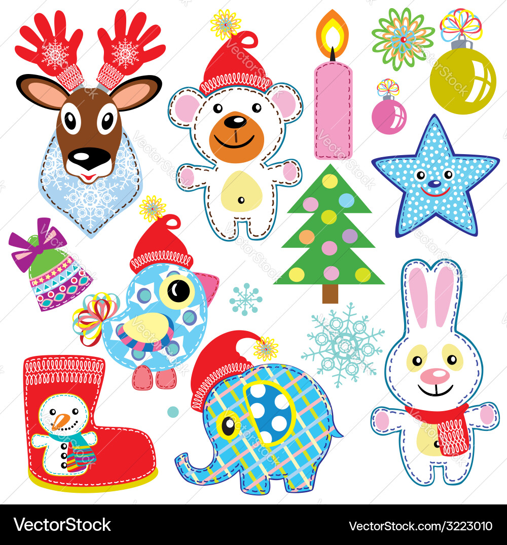 Christmas Elements & Decorations Vector Image
