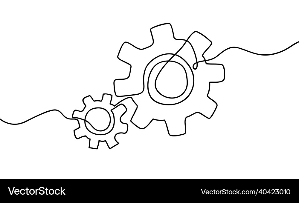 Continuous Line Gears vector image