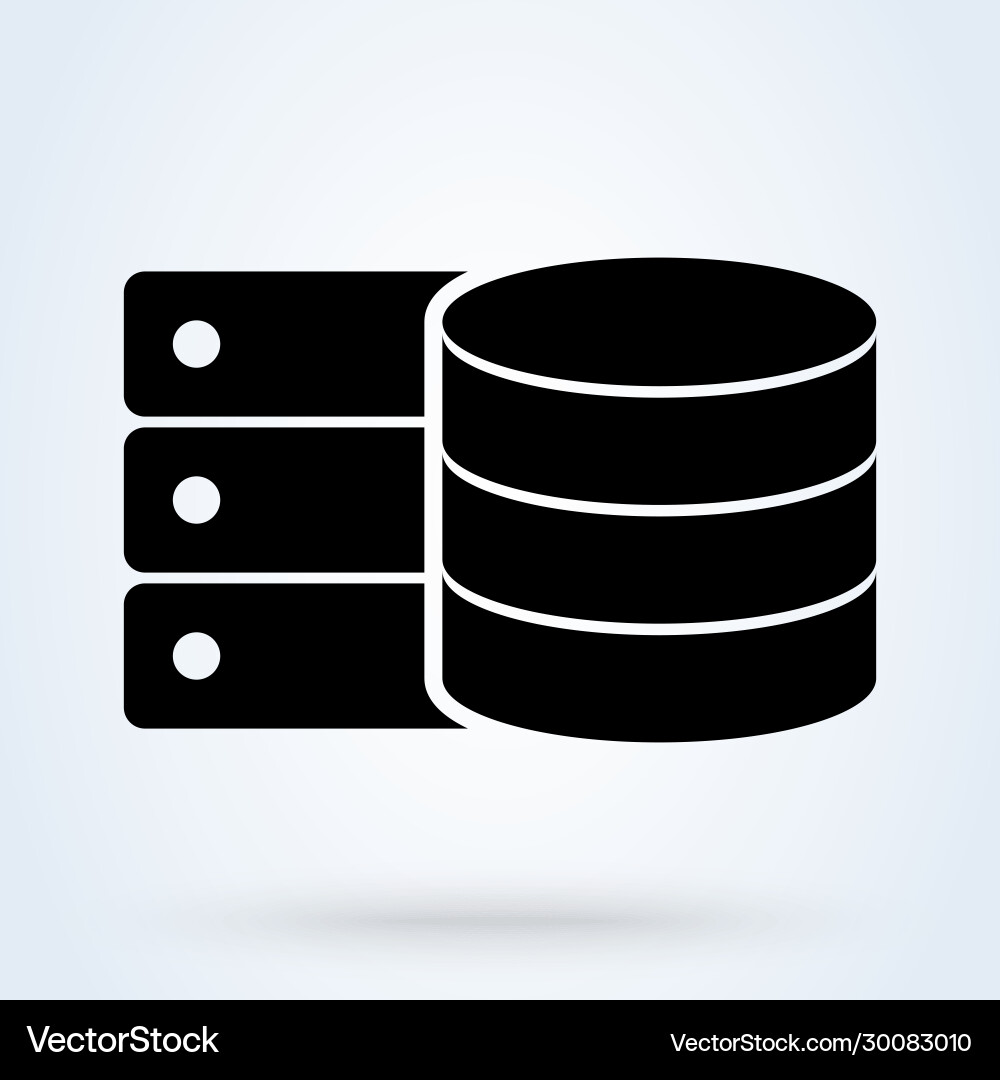 Database server isolated flat web mobile icon Database server isolated flat web mobile icon vector image