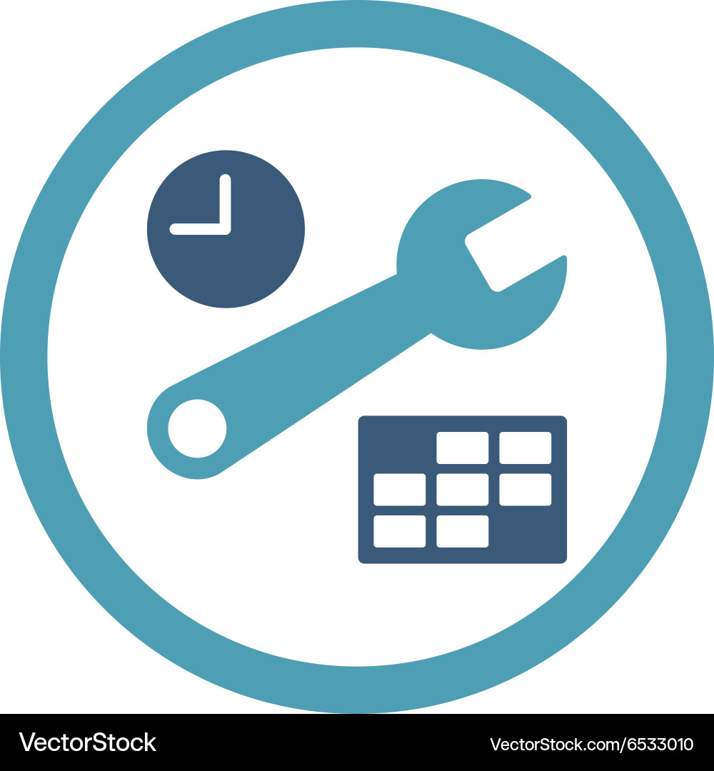 Date and time setup icon vector image