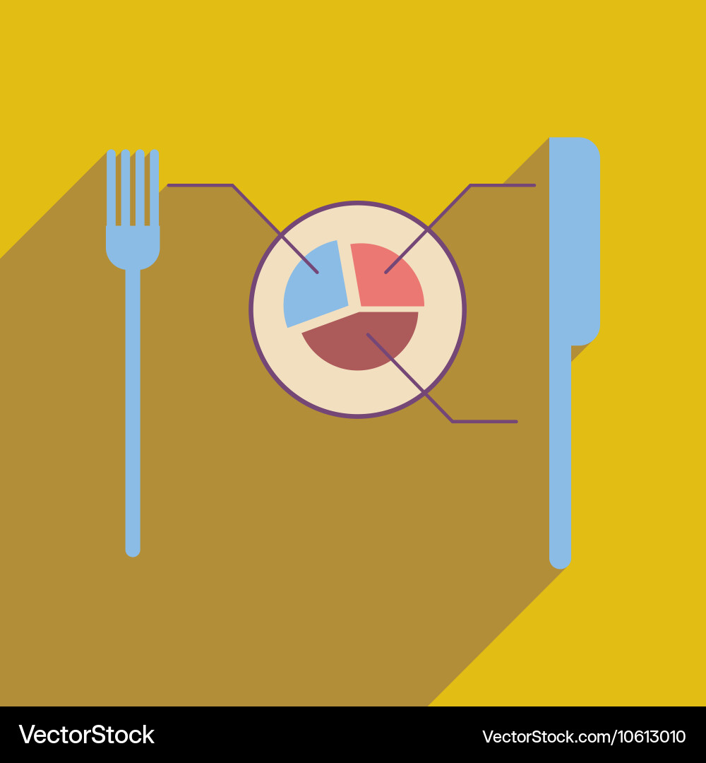 Flat web icon with long shadow knife fork Vector Image