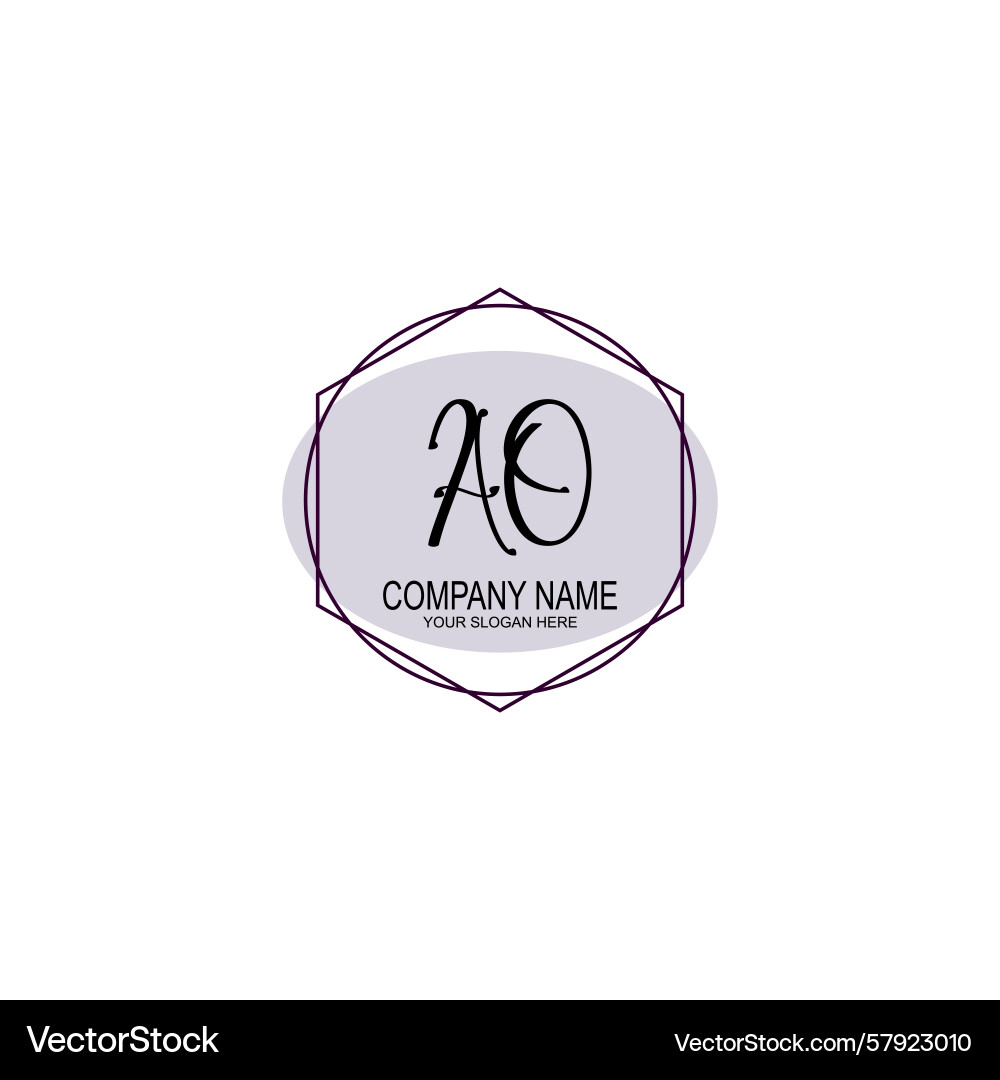 Handwriting logo concepts with initial ao Vector Image