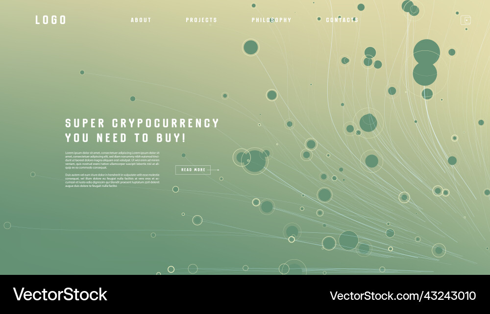 Landing page abstract design with big data vector image