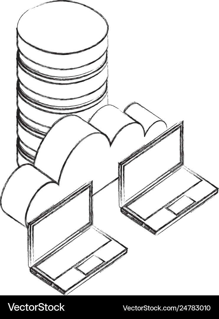 Laptops Cloud Computing und Datenbankserver Laptops Cloud Computing und Datenbankserver vektorbild