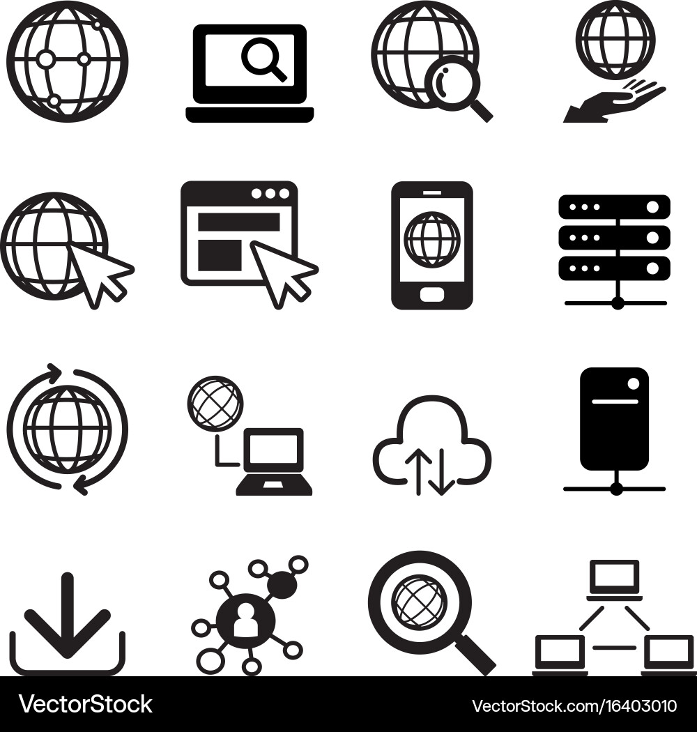 Modern Digital Icons - Network & Tech vector image