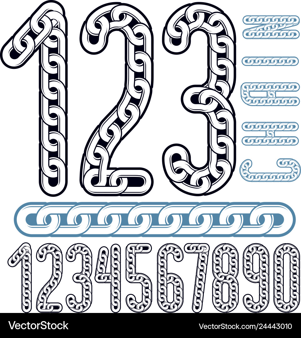 Numerals collection funky numbers for use Numerals collection funky numbers for use vector image