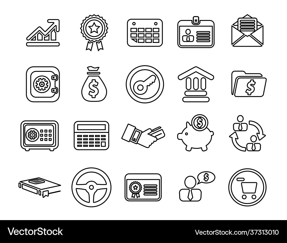 Outline icons for web and mobile thin stroke vector image