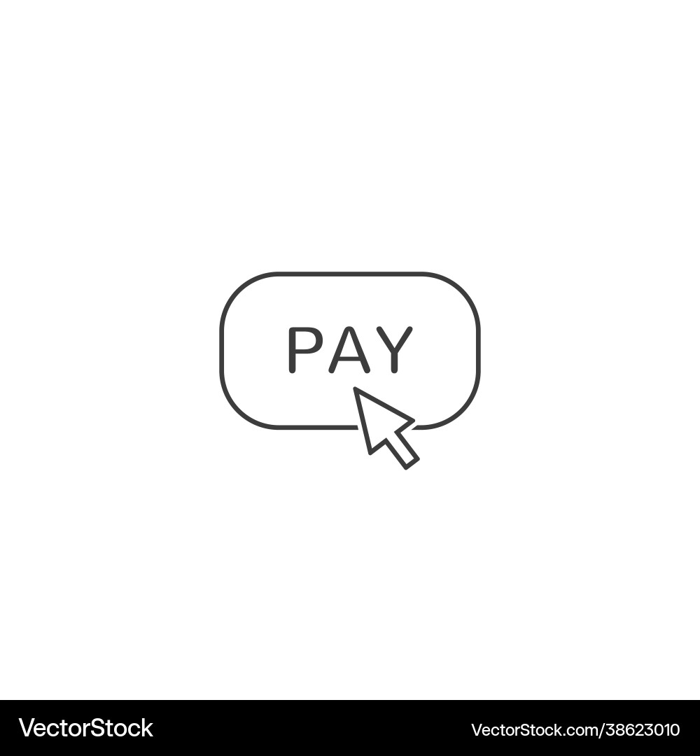 Pay button line icon per click vector image