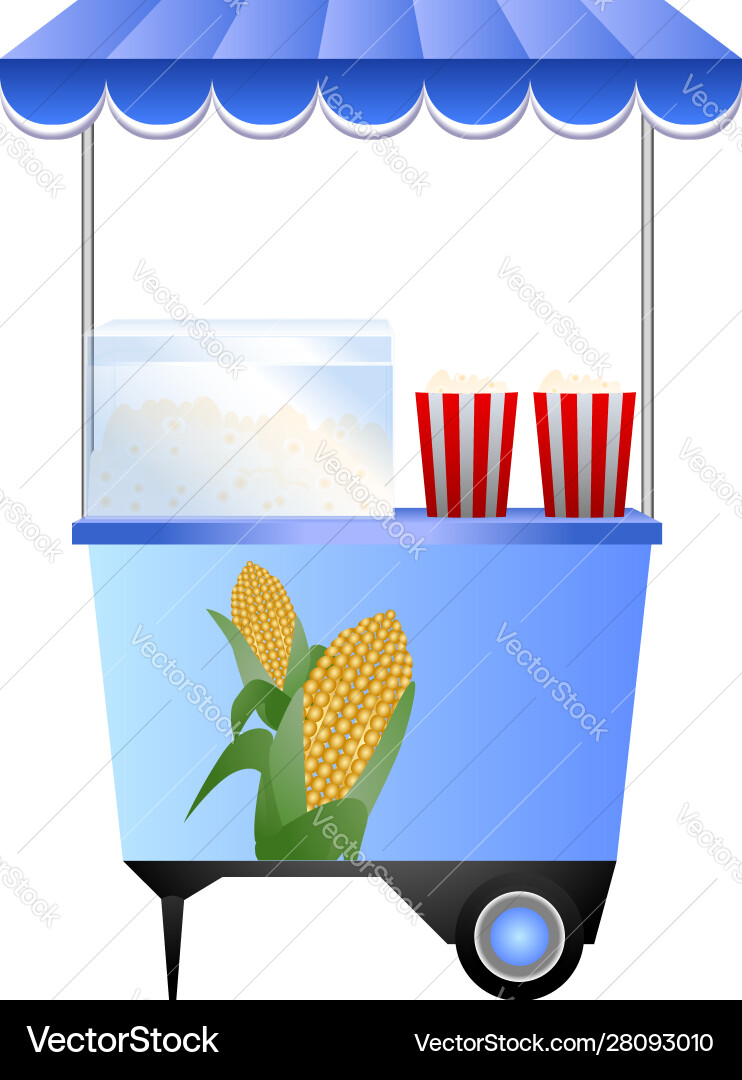Popcorn Kiosk Ikone Cartoon Stil Popcorn Kiosk Ikone Cartoon Stil vektorbild