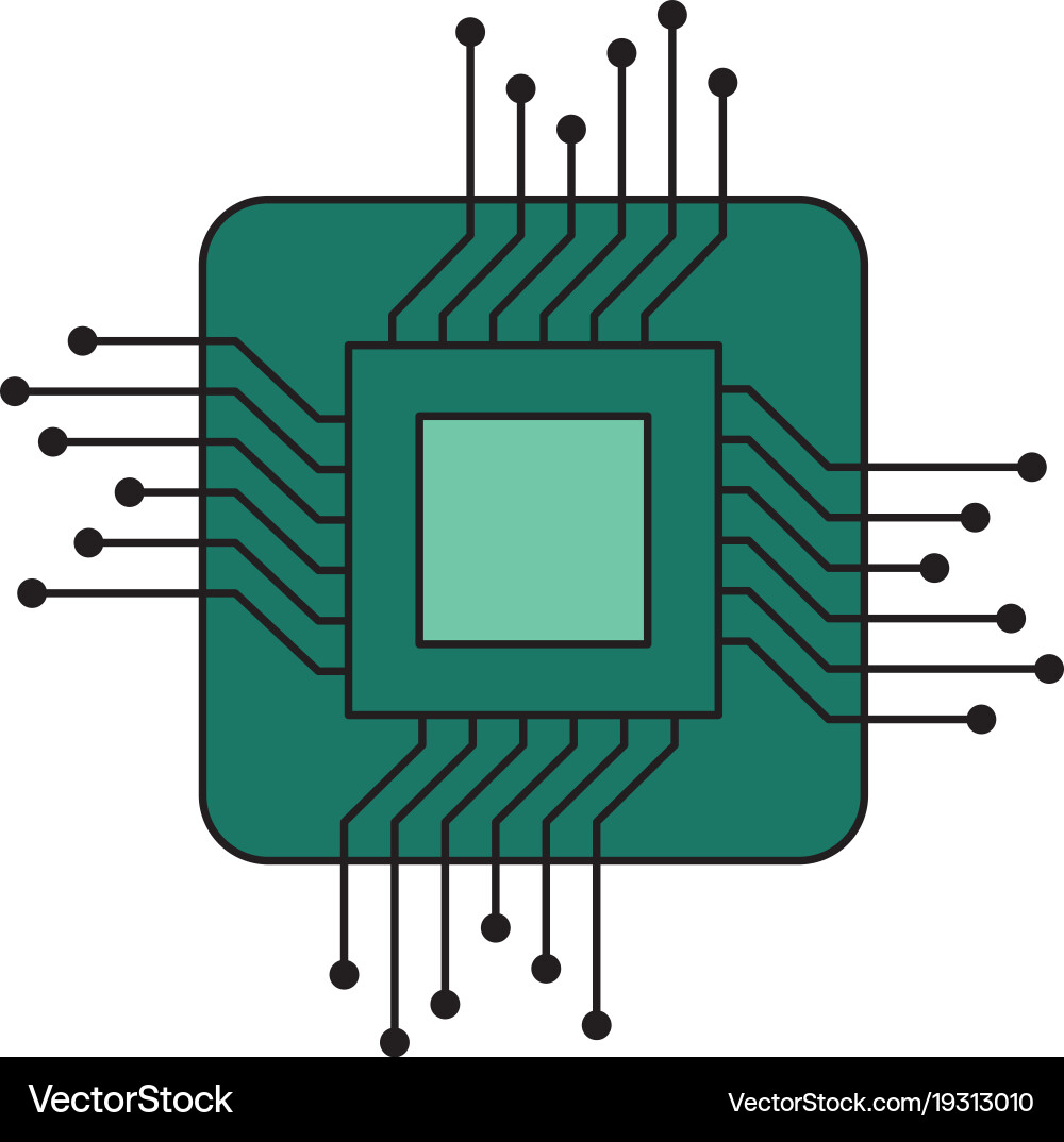 Processor circuit isolated icon vector image