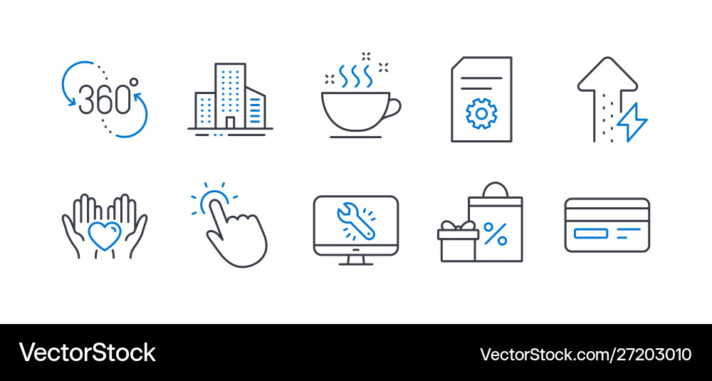 Set business icons such as file settings Vector Image