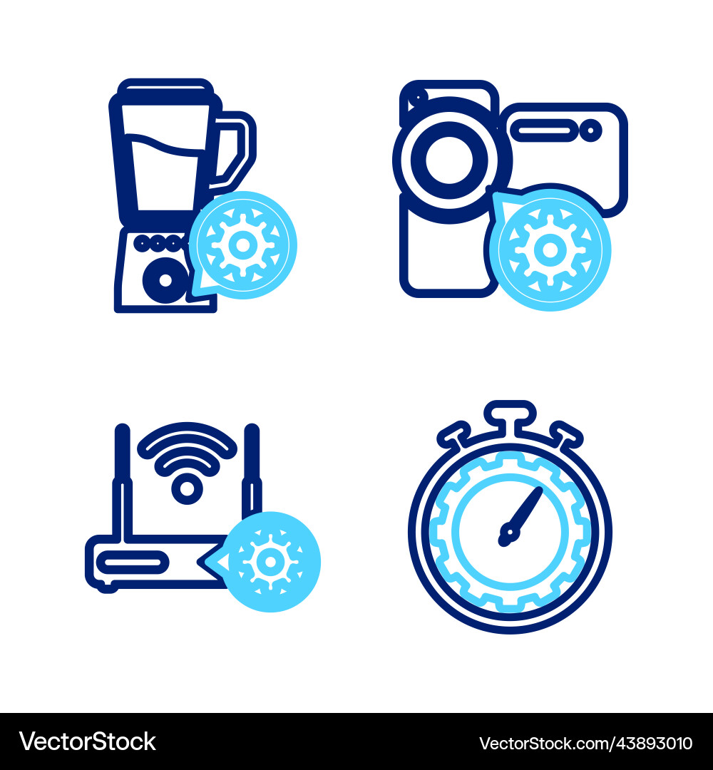 Set line time management setting router and wi-fi Set line time management setting router and wi-fi vector image