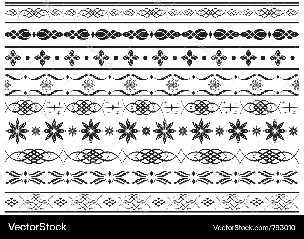 Set of border elements Vector Image