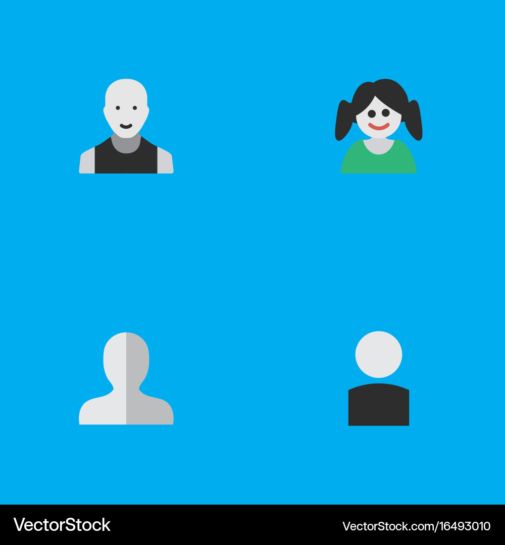 Set of simple avatar icons vector image