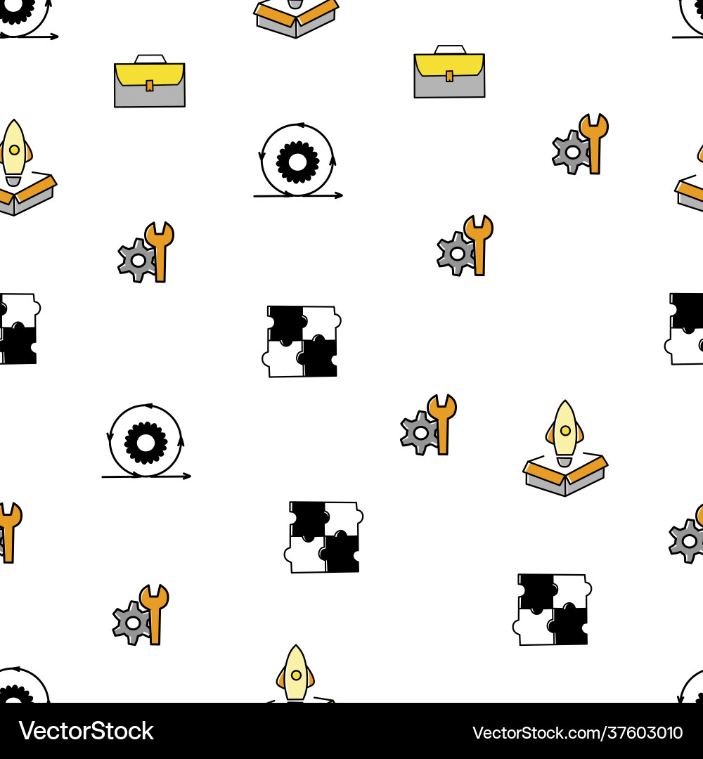Startup pattern flat isolated seamless background Startup pattern flat isolated seamless background vector image