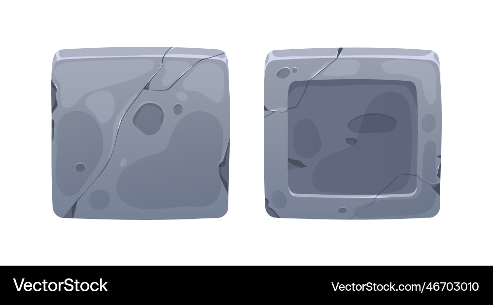 Stone square sliders for gui game interface old Stone square sliders for gui game interface old vector image