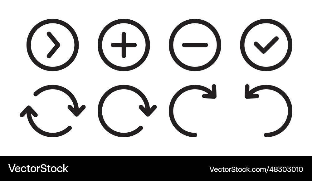 Web icons circular arrows functional Web icons circular arrows functional vector image