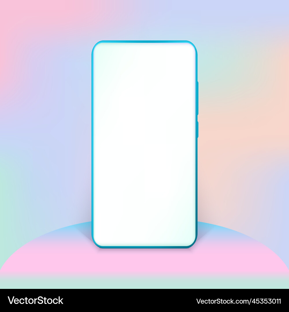 3d smartphone with empty screen for mockup mobile Vector Image