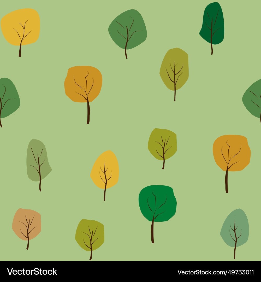 Autumn tree seamless pattern Autumn tree seamless pattern vector image