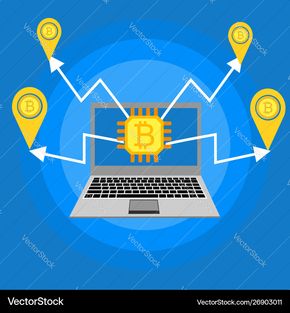 Blockchain scheme mining crypto currency server Blockchain scheme mining crypto currency server Vector Image