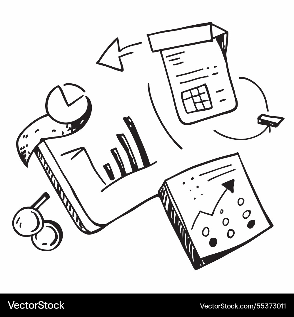 Calculator and graph with finance wording concept Calculator and graph with finance wording concept vector image