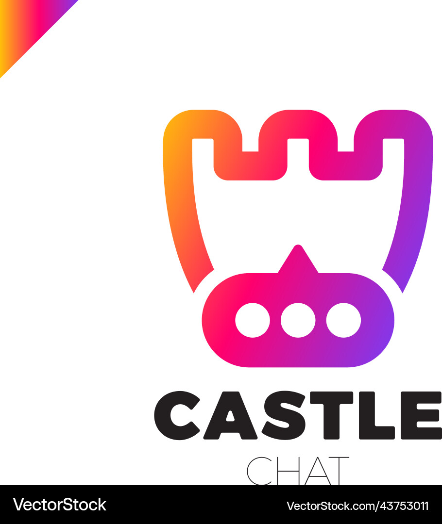 Castle shield simple minimalist logotype secure vector image