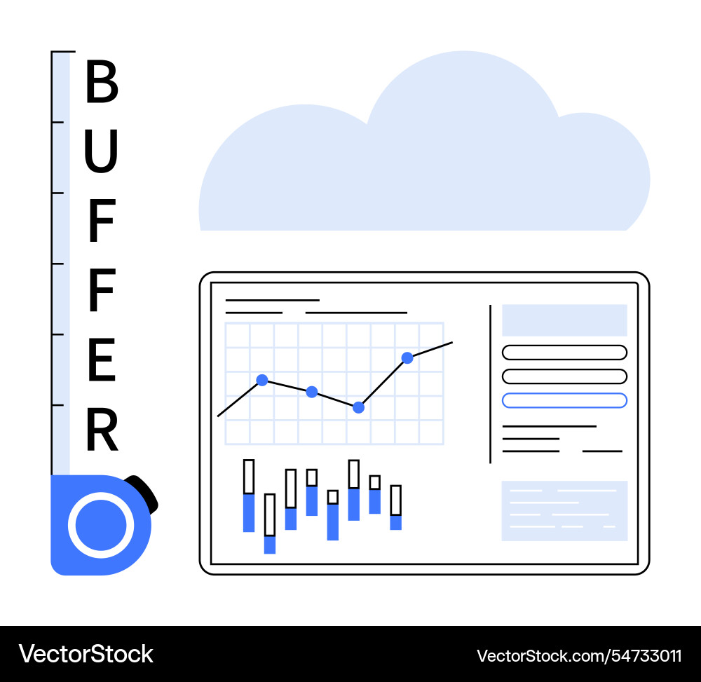 Digitales Dashboard mit Pufferanzeige und Daten Digitales Dashboard mit Pufferanzeige und Daten vektorbild
