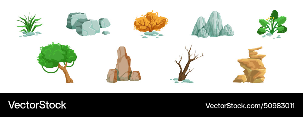 Forest element and outdoor environment object Forest element and outdoor environment object vector image