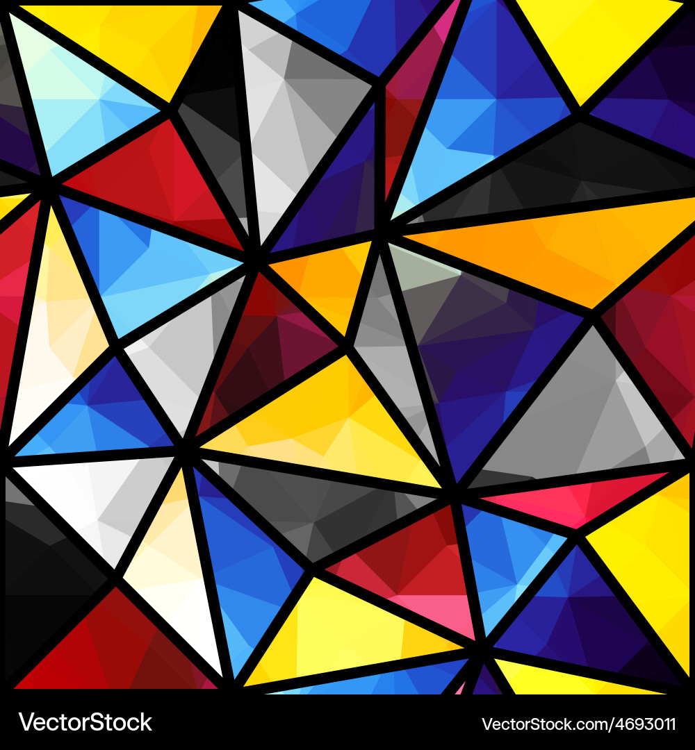 Geometric Triangle Mosaic Pattern Vector Image