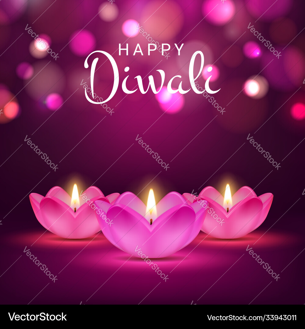 Happy diwali poster indian lights festival vector image