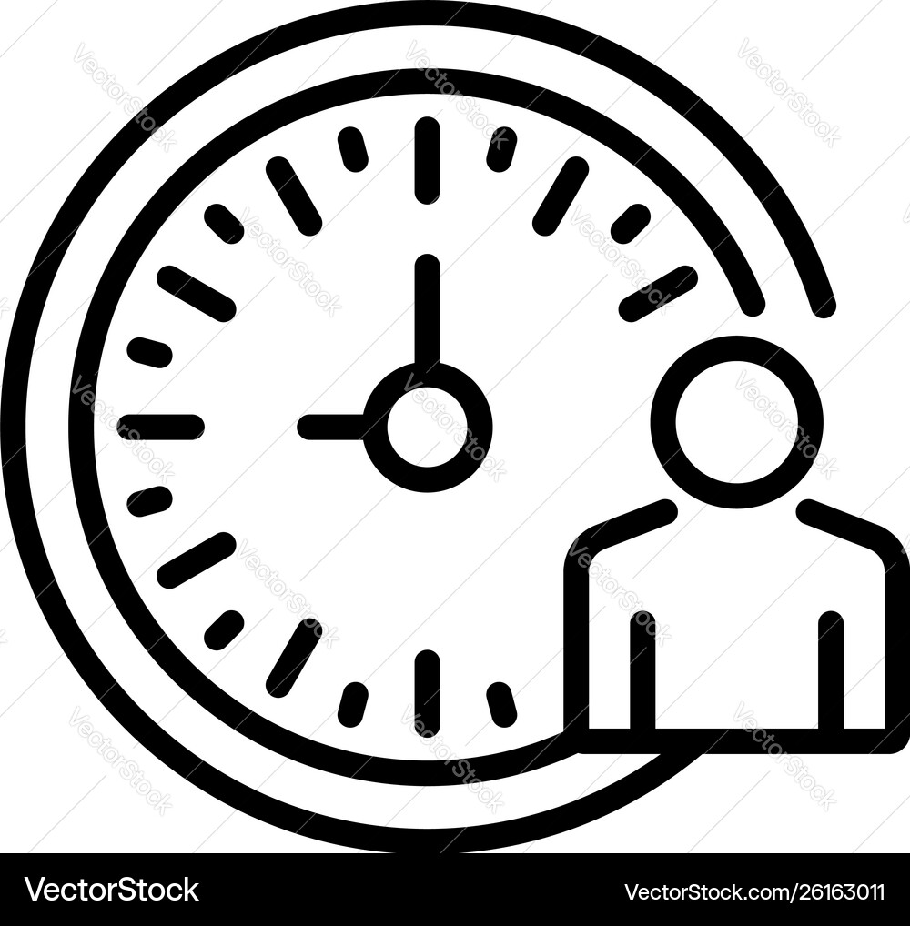 Lecture time clock icon outline style Lecture time clock icon outline style vector image