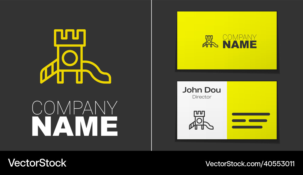 Logotype line slide playground icon isolated Vector Image