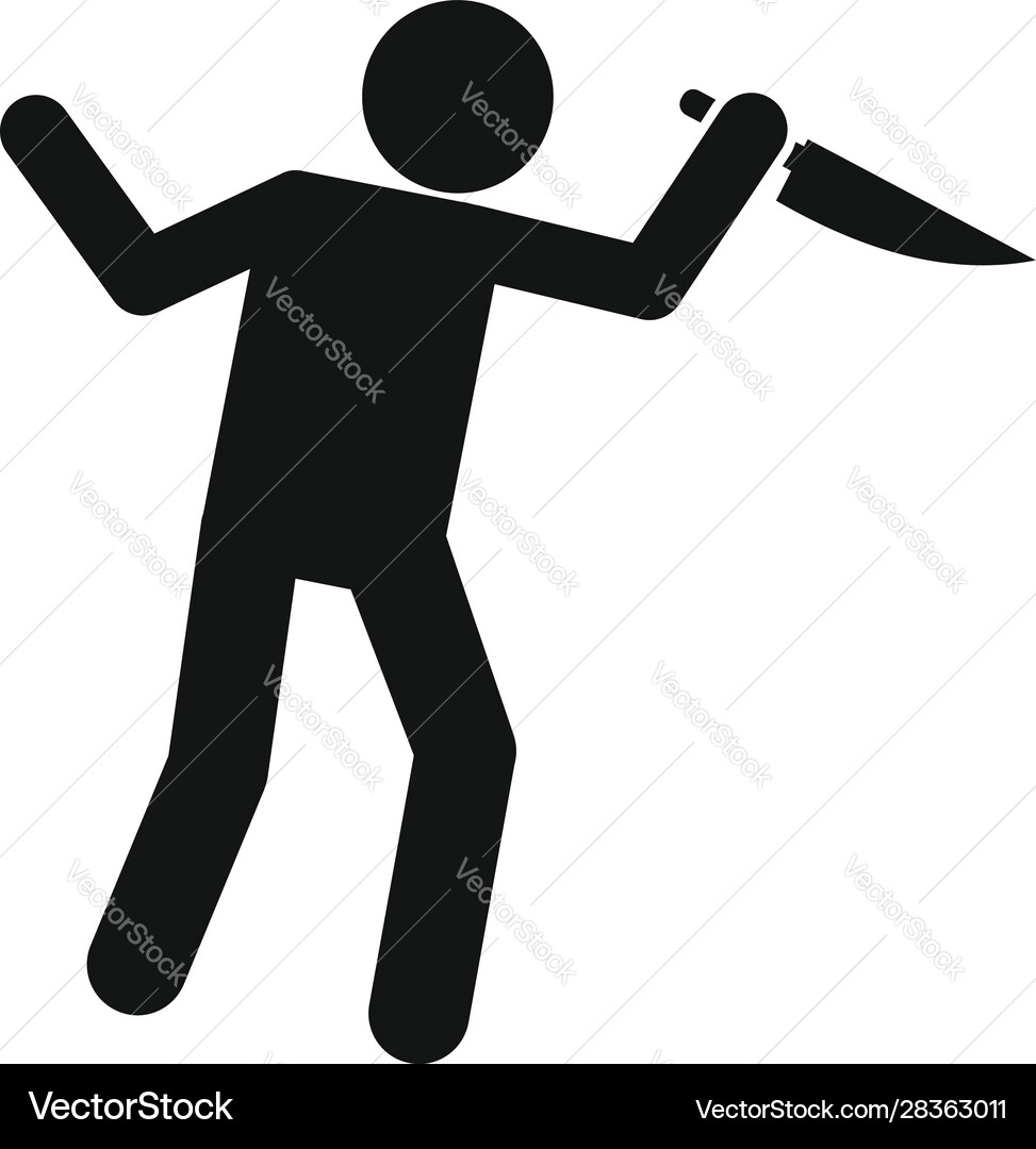 Mann Messer Gewalt Ikone einfach Stil Mann Messer Gewalt Ikone einfach Stil vektorbild