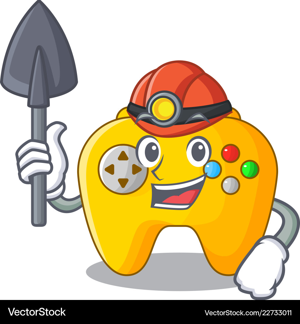 Miner video game controller shaped on charcter Miner video game controller shaped on charcter Vector Image