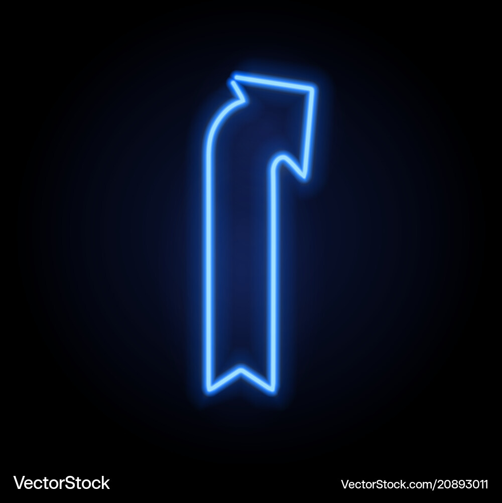Neon glowing arrow pointer Neon glowing arrow pointer vector image