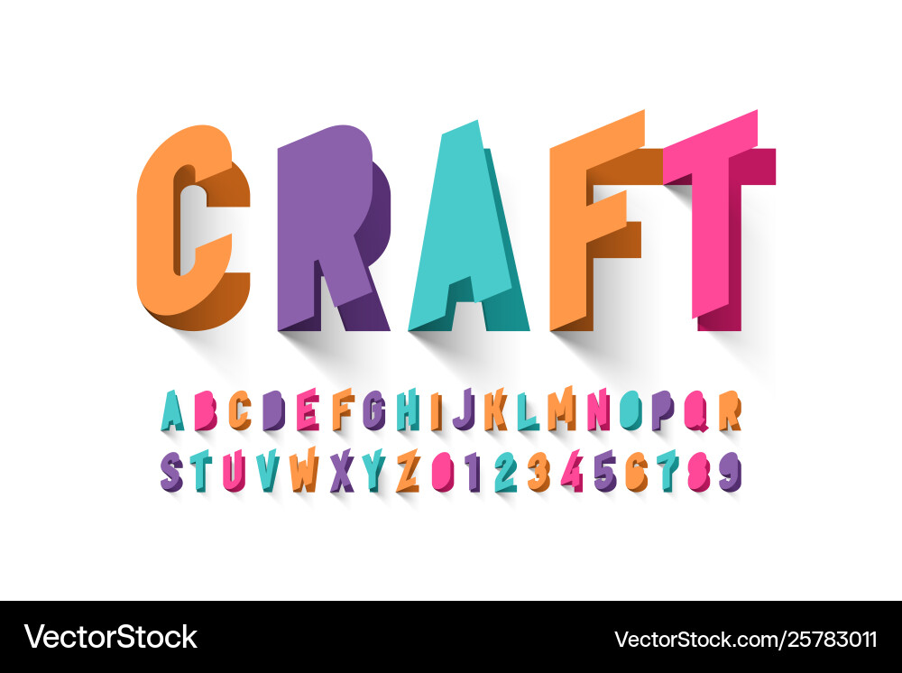 Paper style font design Paper style font design vector image