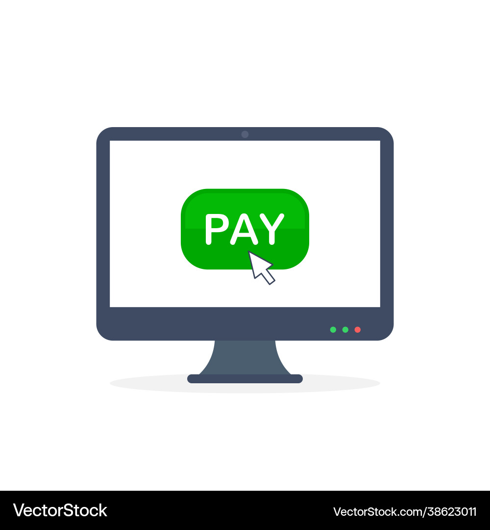 Pay per click isolated with computer screen Pay per click isolated with computer screen vector image