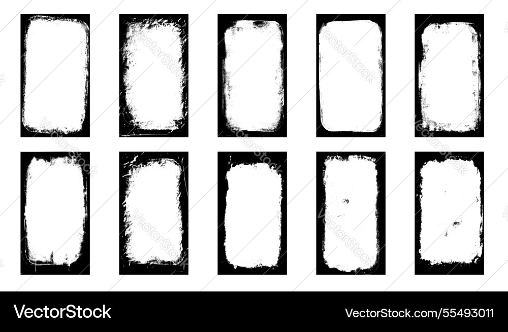 Photo grunge frames stories set template ink Photo grunge frames stories set template ink vector image