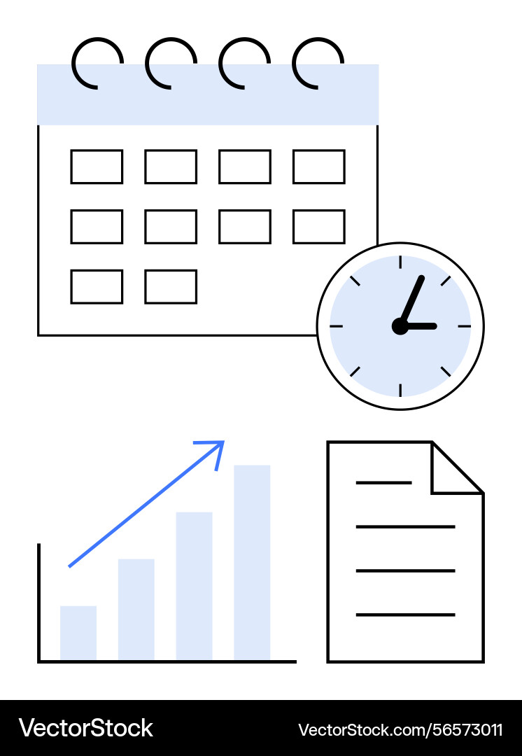 Scheduling and time management with calendar Vector Image