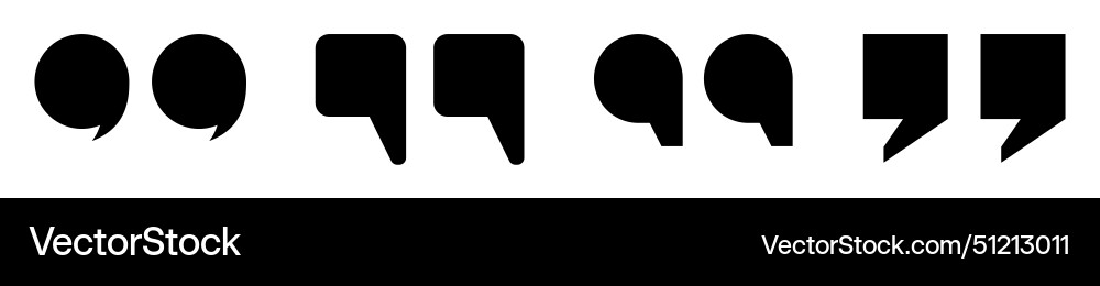 Set of quotation marks for apps and web flat vector image