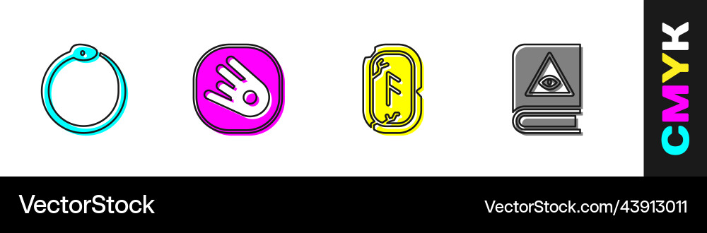 Set ouroboros comet falling down fast magic Set ouroboros comet falling down fast magic vector image