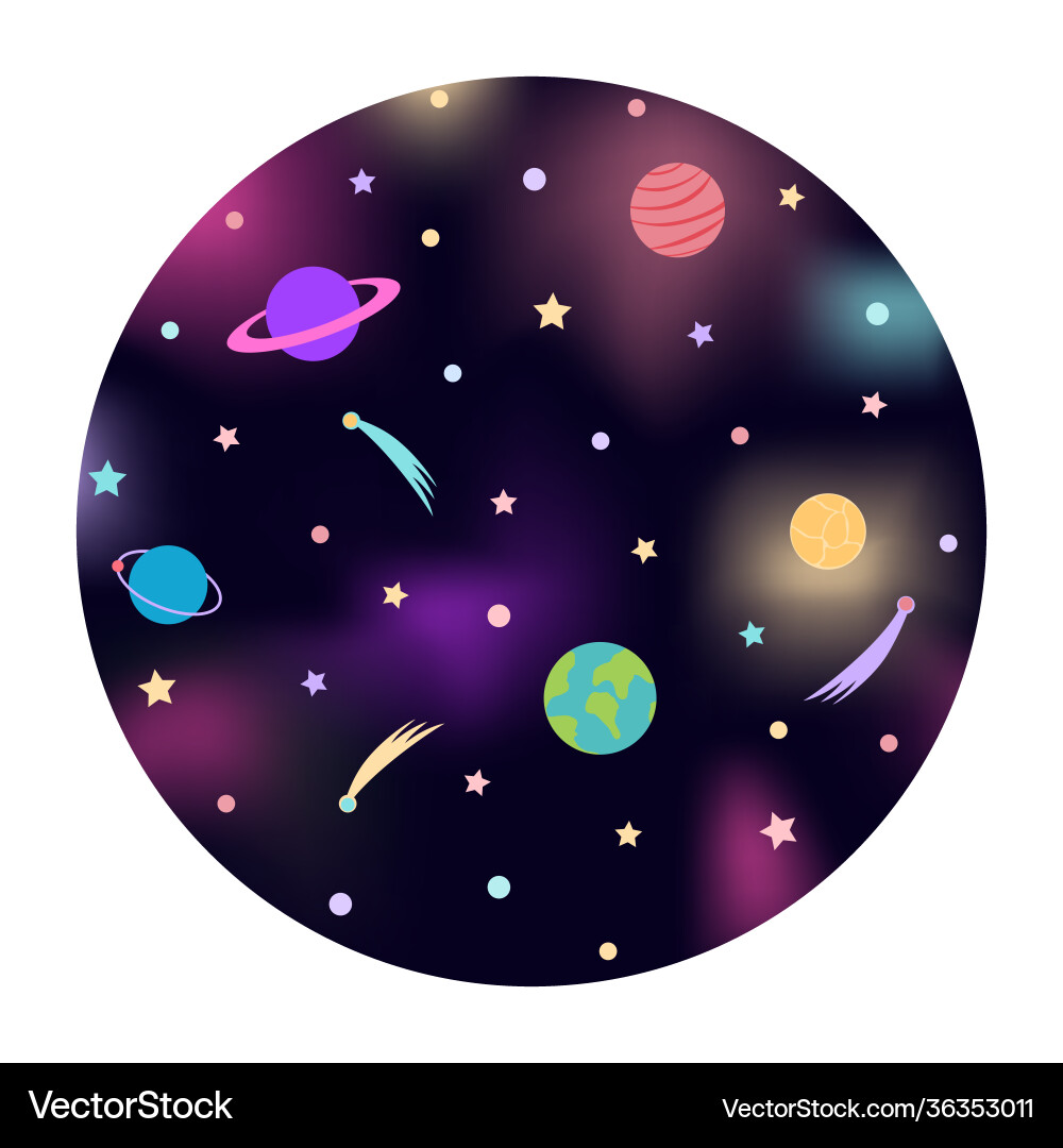 Space round pattern for textile prints Space round pattern for textile prints Vector Image
