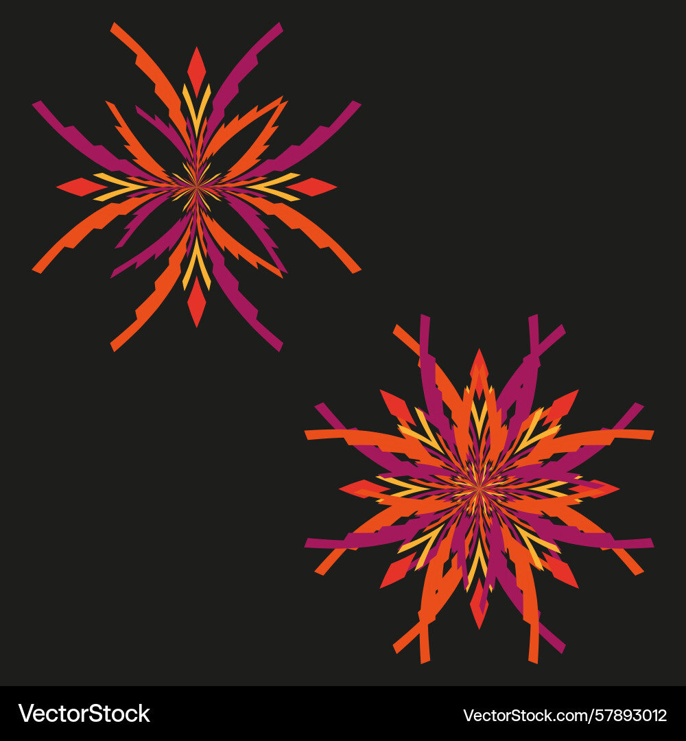 Abstract star shapes dynamic splash elements Vector Image